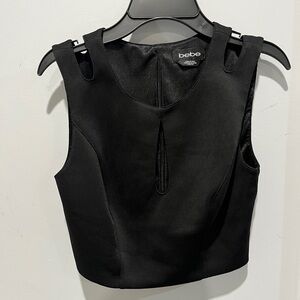 Bebe Elegant Black Sleeveless Crop Top